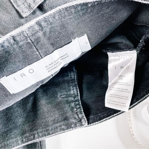 IRO Ouzilly Paperbag Belted Faded Black High Rise Tapered Jeans Sz 8 NWT - Picture 7 of 12